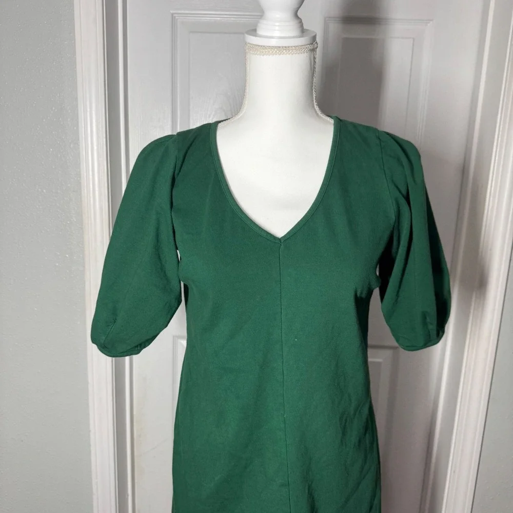 Velvet by Graham & Spencer for Anthropologie Green Puff Sleeve Dress – Size S - Picture 2 of 7